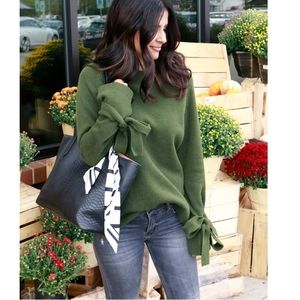Dip Oversized Olive Green Tie Sleeve Sweat…